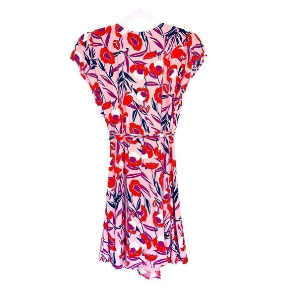 Dainty Hooligan Women’s Multicolor Wrap Short Sleeve Mini Dress Size Small NWT - Picture 2 of 6